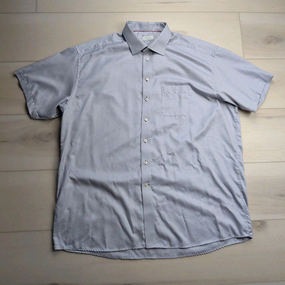Eton Shirt Mens 48 19‎ Short Sleeve Button Up Classic Fit